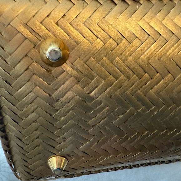 Frances Valentine Large Gold and Pink Shopper Basket Purse Kate Spade - Picture 11 of 12